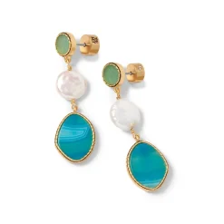 Best The Met Store Ancient Mixed Motifs Glass Triple-Drop Earrings