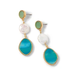 Best The Met Store Ancient Mixed Motifs Glass Triple-Drop Earrings