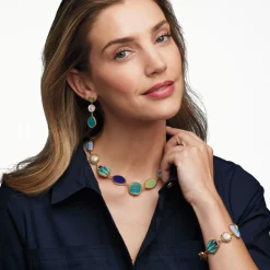 New The Met Store Ancient Mixed Motifs Glass Statement Necklace