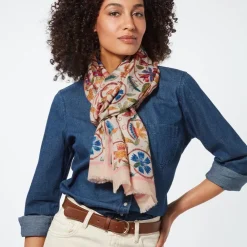 New The Met Store British Flowering Vines Embroidered Oblong Scarf