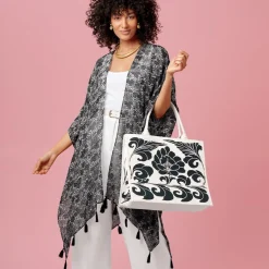 The Met Store Chinese Peony Oversize Structured Tote