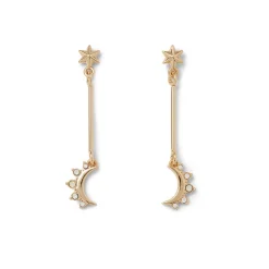 The Met Store Crescent Moon Drop Earrings