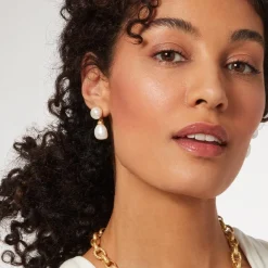 The Met Store Cypriot Twist Pearl Double-Drop Earrings