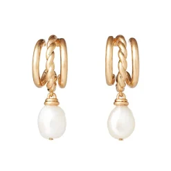 New The Met Store Cypriot Twist Pearl Triple-Hoop Earrings