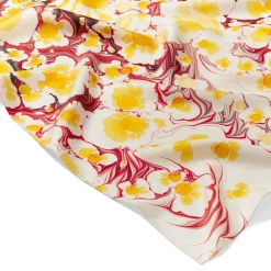 Clearance The Met Store Daisy Garden Marbled Paper Oblong Silk Scarf