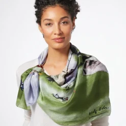 New The Met Store Dehn Spring in Central Park Square Silk Scarf