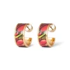 The Met Store Favrile Tulip Enamel Hoop Earrings