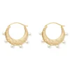 Discount The Met Store Hammered Crescent Pearl Hoop Earrings
