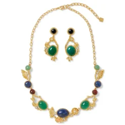 Hot The Met Store Japanese Imari Collar Necklace and Linear Drop Earrings Set