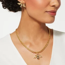 The Met Store Jeweled Bee Pendant Necklace