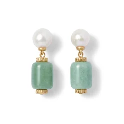 Best The Met Store Karavas Gems Aventurine and Pearl Drop Earrings
