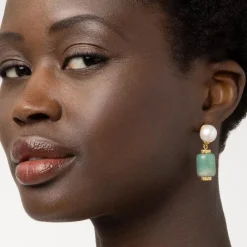 Best The Met Store Karavas Gems Aventurine and Pearl Drop Earrings