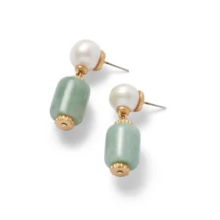 Best The Met Store Karavas Gems Aventurine and Pearl Drop Earrings