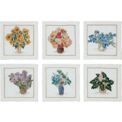 Discount The Met Store Kim Seybert Embroidered Bouquets Linen Cocktail Napkin Set