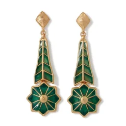 Sale The Met Store Lotus Pagoda Plique-à-Jour Long Drop Earrings