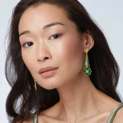 Sale The Met Store Lotus Pagoda Plique-à-Jour Long Drop Earrings