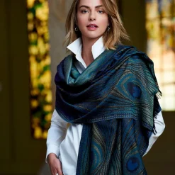 Outlet The Met Store Louis C. Tiffany Peacock Feather Wool-Blend Shawl