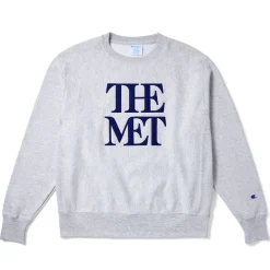 Discount The Met Store Met Logo Appliquéd Unisex Champion® Sweatshirt
