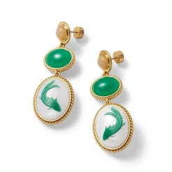 Clearance The Met Store Qing Bottle Fish Cameo Drop Earrings