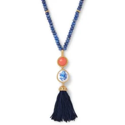Discount The Met Store Qing Bottle Lariat Necklace and Floral Drop Earrings Set