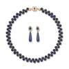 New The Met Store Spanish Baldric Lapis Braided Necklace and Elongated Drop Earrings Set