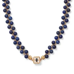New The Met Store Spanish Baldric Lapis Braided Necklace and Elongated Drop Earrings Set