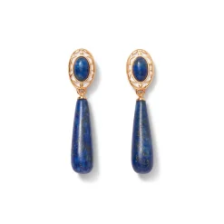 New The Met Store Spanish Baldric Lapis Braided Necklace and Elongated Drop Earrings Set