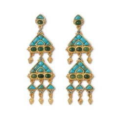 The Met Store Tibetan Mandala Fringe Drop Earrings