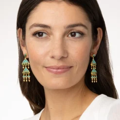 The Met Store Tibetan Mandala Fringe Drop Earrings