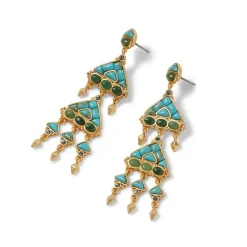 The Met Store Tibetan Mandala Fringe Drop Earrings
