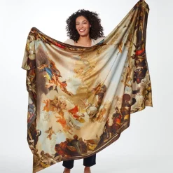 Clearance The Met Store Tiepolo Allegory of the Planets and Continents Oversize Unisex Oblong Silk Scarf