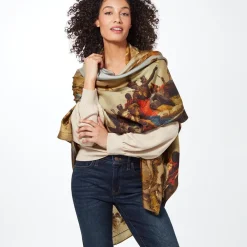Clearance The Met Store Tiepolo Allegory of the Planets and Continents Oversize Unisex Oblong Silk Scarf