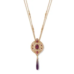 New The Met Store Turkish Amethyst Long Pendant Necklace