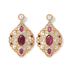 Best The Met Store Turkish Amethyst Long Pendant Necklace and Statement Earrings Set