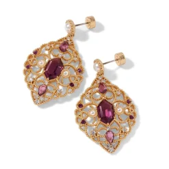 Best The Met Store Turkish Amethyst Long Pendant Necklace and Statement Earrings Set