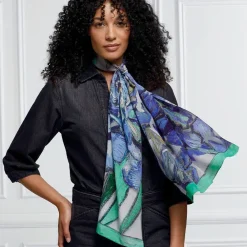 New The Met Store Van Gogh Irises Oblong Silk Scarf