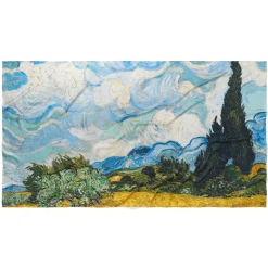 Outlet The Met Store Van Gogh Wheat Field with Cypresses Oversize Oblong Silk Scarf