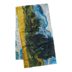 Outlet The Met Store Van Gogh Wheat Field with Cypresses Oversize Oblong Silk Scarf