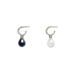 Best The Met Store Venus Pearl Silver Drop Earrings, Black/White