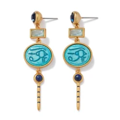 New The Met Store Wedjat Eye Scarab Drop Earrings
