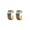 The Met Store William Morris Blackthorn Enamel Hoop Earrings