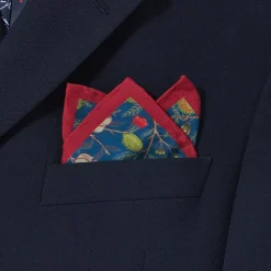 Hot The Met Store William Morris Pomegranate Cotton-and-Silk Pocket Square