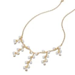The Met Store Willow Catkins Pearl Bib Necklace and Drop Earrings Set