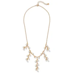 The Met Store Willow Catkins Pearl Bib Necklace and Drop Earrings Set